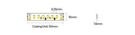 Led лента COLORS 160шт/м 24V 18Вт CRI=80 3000К ІР20 10мм с кратностью реза 50мм DS8160-24V-10mm-WW фото