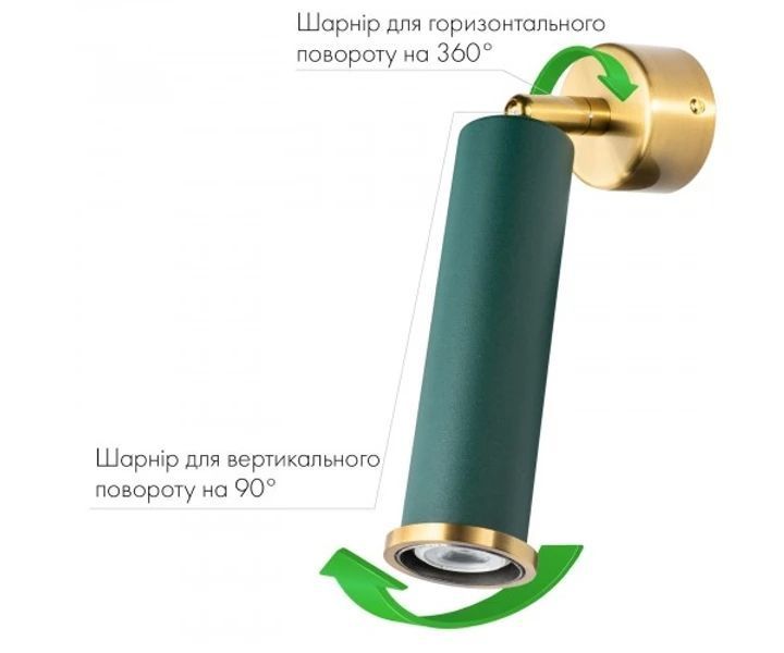 Настінний спот, бра SpotLight GREEN (5Colors Collection) GU10 WSL-0003M/GREEN WSL-0003M/GREEN фото