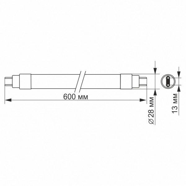 LED лампа VIDEX T8b 9W 0.6M 4100K матова 23485 фото