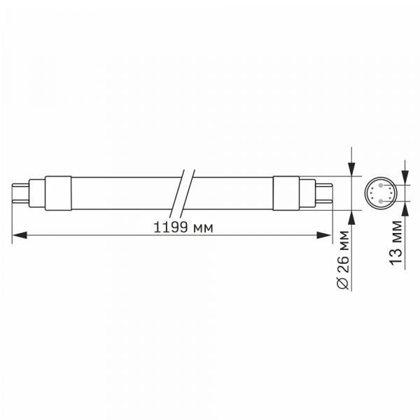 LED FITO лампа VIDEX T8F 18W 1.2M 27000 фото