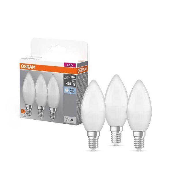 Osram Набір ламп 3шт LED E14 4.9Вт 4000К 470Лм B40 4058075429680 фото