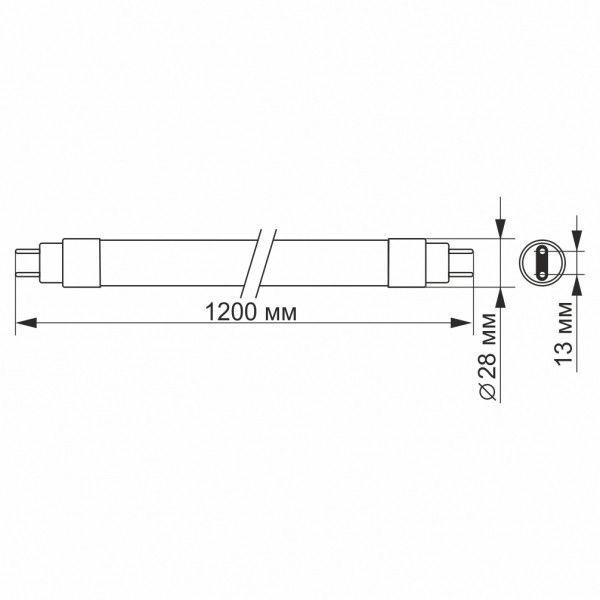 LED лампа VIDEX T8b 18W 1.2M 4100K матова 23486 фото