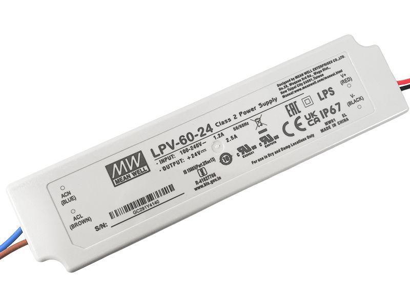 Блок питания Mean Well 60W DC24V IP67 (LPV-60-24) LPV-60-24 фото