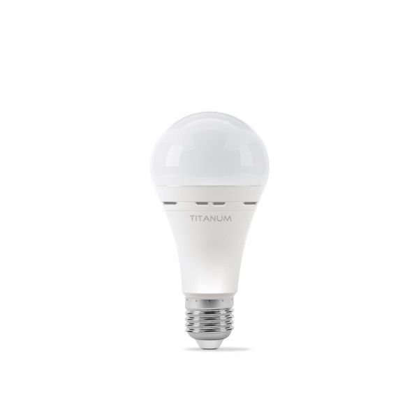 LED лампа акумуляторна TITANUM A68 10W E27 4000K 220V 27383 фото