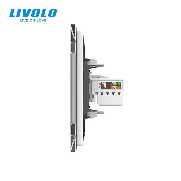 Розетка комп'ютерна RJ-45 і ТБ розетка Livolo білий скло (VL-C791VC-11) VL-C791VC-12 фото