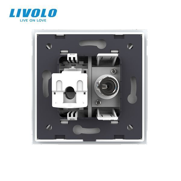 Розетка комп'ютерна RJ-45 і ТБ розетка Livolo білий скло (VL-C791VC-11) VL-C791VC-12 фото
