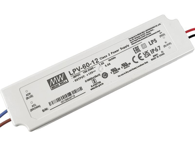 Блок живлення Mean Well 60W DC12V IP67 (LPV-60-12) LPV-60-12 фото