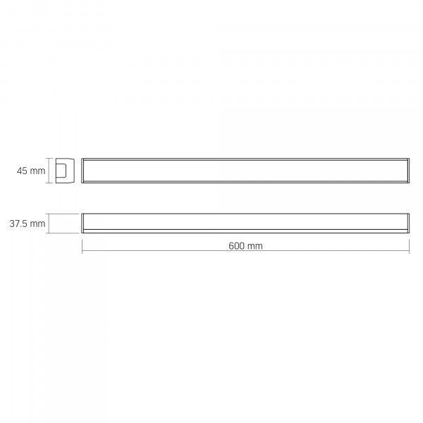 LED світильник лінійний VIDEX BN03 30W 0.6М 5000K 220V Black 28532 фото