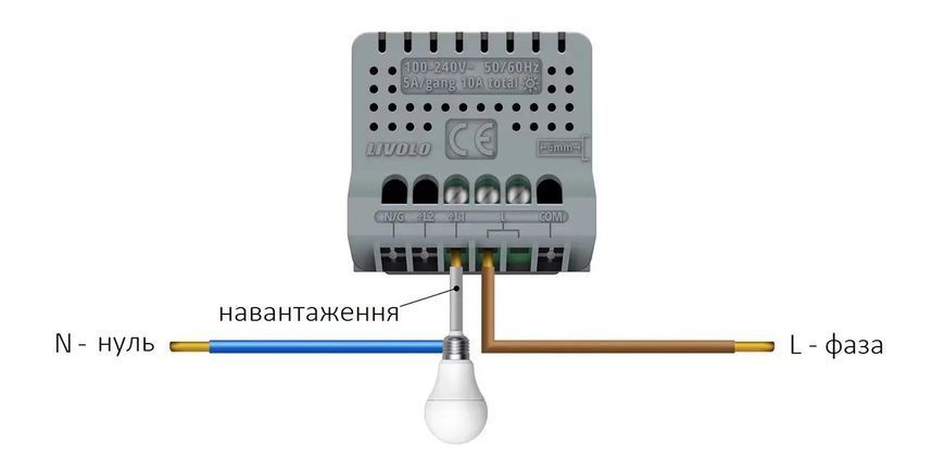Механизм сенсорный димер 1 сенсор Livolo (VL-FC1D2-2G) VL-C701D фото