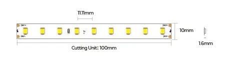 Led стрічка COLORS 90шт/м 24V 4,8Вт CRI=80 4000К ІР20 10мм з кратністю різу 100мм D890-24V-10mm-NW фото