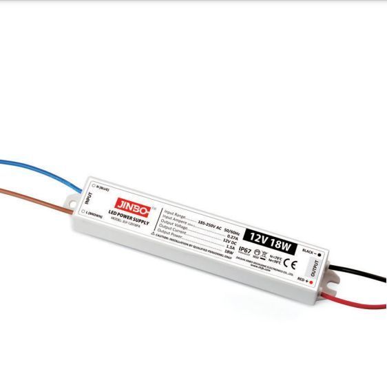 Блок живлення 12V 18w ІР67 1.5A 162*28*20mm JINBO герметичний 17431 LC18-17431 фото