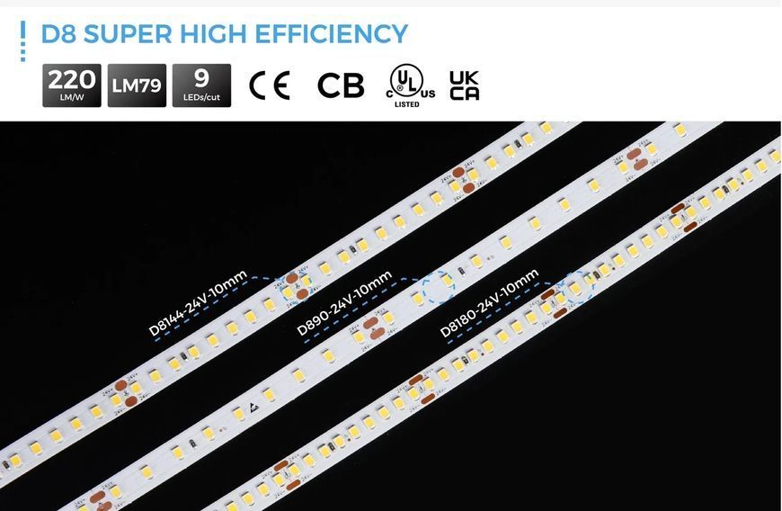 Led лента COLORS 90шт/м 24V 4,8Вт CRI=80 3000К ІР20 10мм с кратностью реза 100мм D890-24V-10mm-WW фото