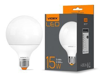 Світлодіодна лампа G95e 15W E27 4100K 220V (VL-G95e-15274) VIDEX 7892 фото