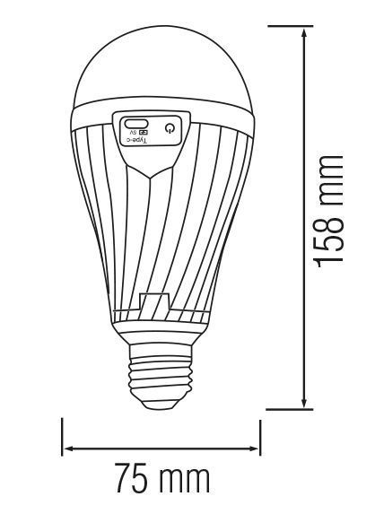 Лампа акумуляторна "DURALITE-12" 12W 6400К, E27 001-092-0012-010 фото