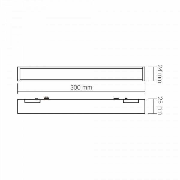Світильник МАГНІТНИЙ трековий VIDEX LD430B 10.5W 30cm 4000K 48V Black 28027 фото
